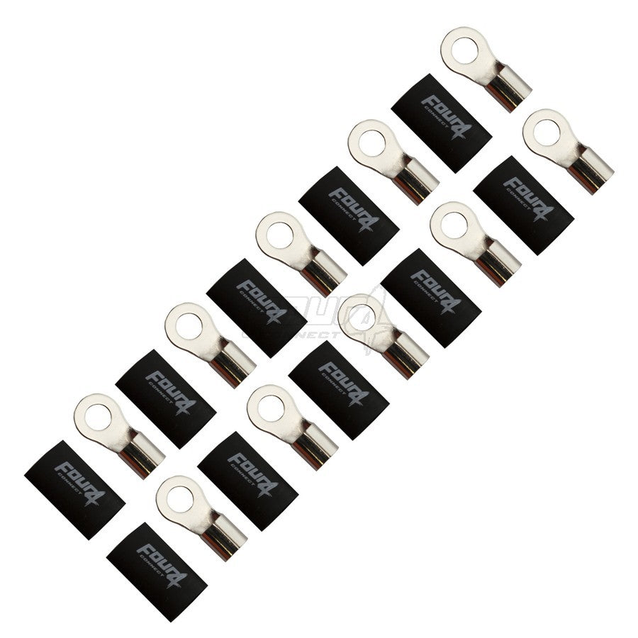 4 CONNECT 20mm2 ringterminal M8, 10 pakning sort