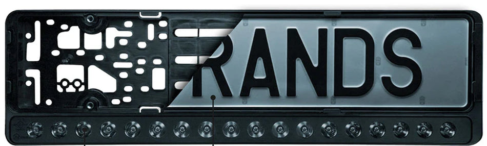 Strands integrert LED-lys i skiltholder!