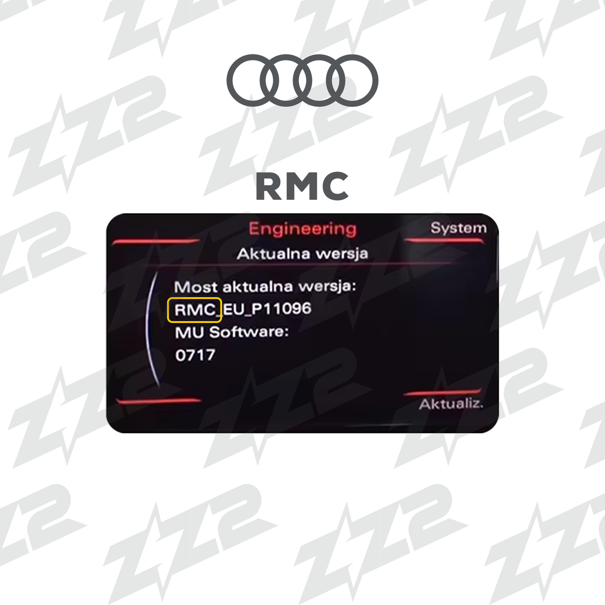 ZZ2 DZZ-RMC-Q3-8U-10-UHD, 10,25" skjerm med trådløs CarPlay, Audi Q3 (8U) 2012-2018 med RMC-system uten navigasjon (bilde 2)
