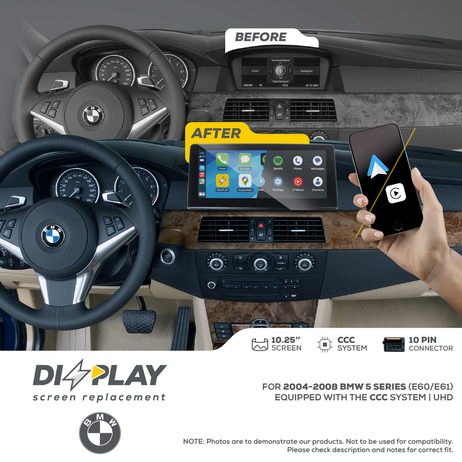 ZZ2 DZZ-CCC-5S-E60-E61-10-UHD, 10,25" skjerm med CarPlay