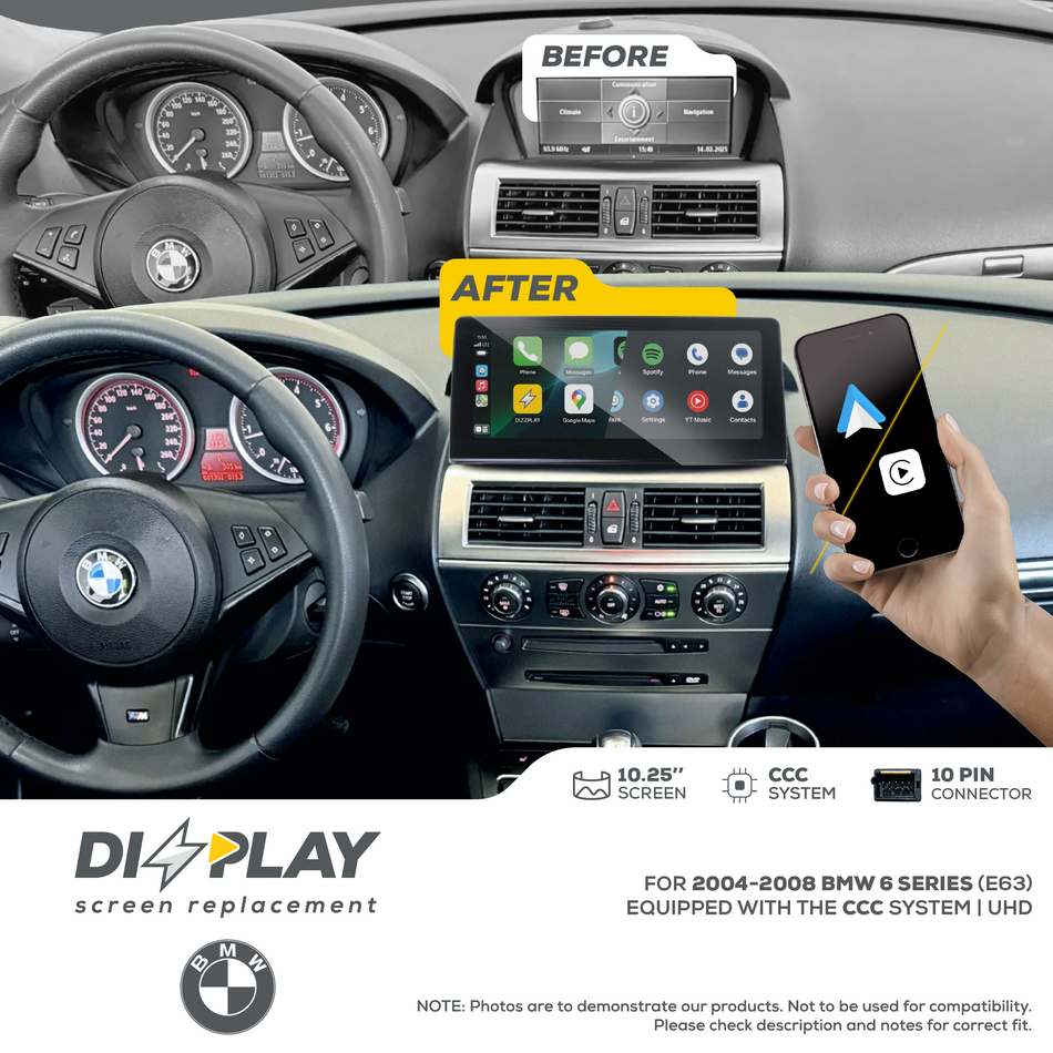 ZZ2 DZZ-CCC-6S-E63-10-UHD, 10,25" skjerm med trådløs CarPlay og Android Auto