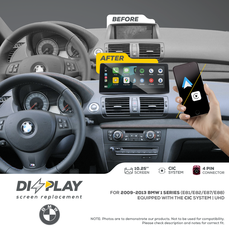 ZZ2 DZZ-CIC-1S-E8X-10-UHD, 10,25" skjerm med trådløs CarPlay og Android Auto