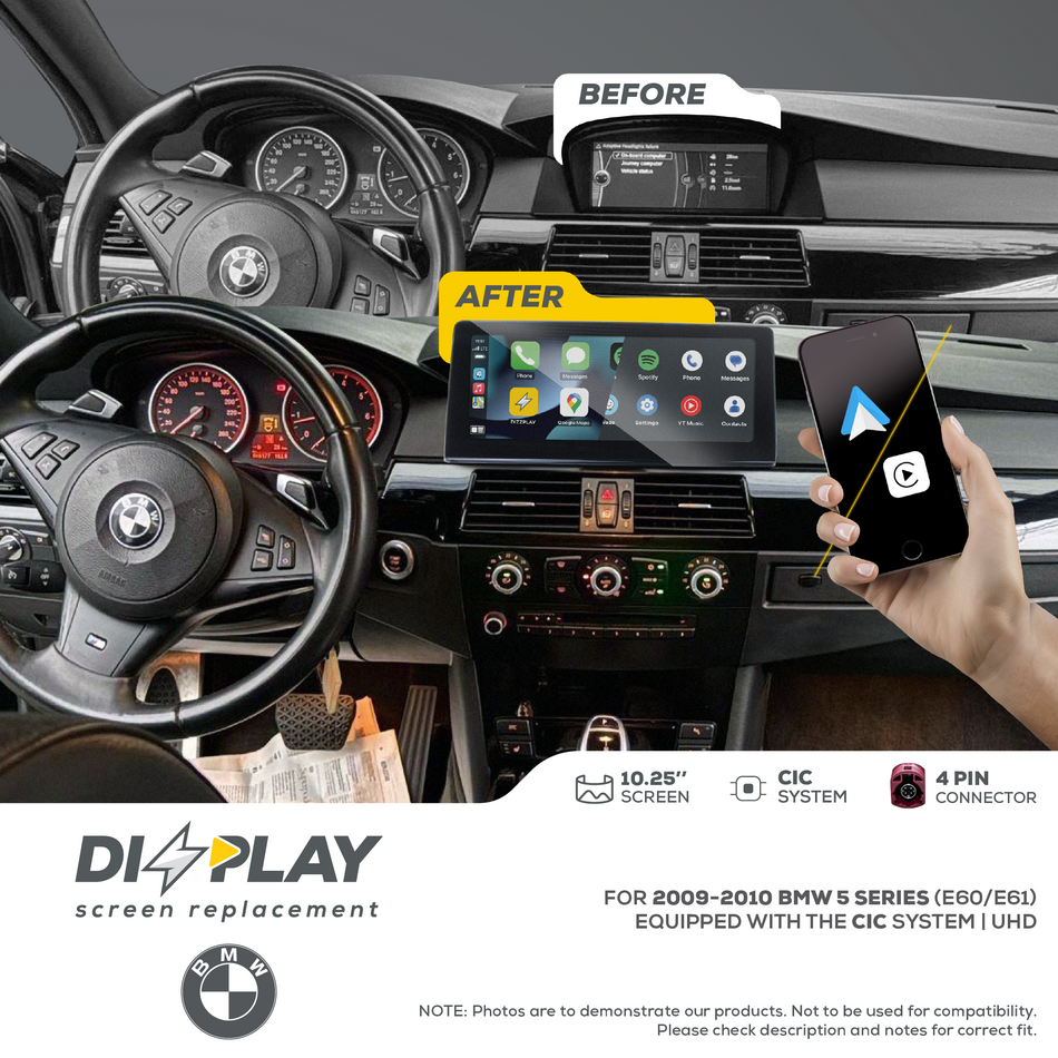 ZZ2 DZZ-CIC-5S-E60-E61-10-UHD, 10,25" skjerm med CarPlay