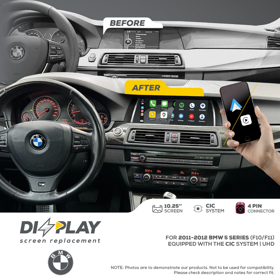 ZZ2 DZZ-CIC-5S-F10-F11-10-UHD, 10,25" skjerm med trådløs CarPlay og Android Auto