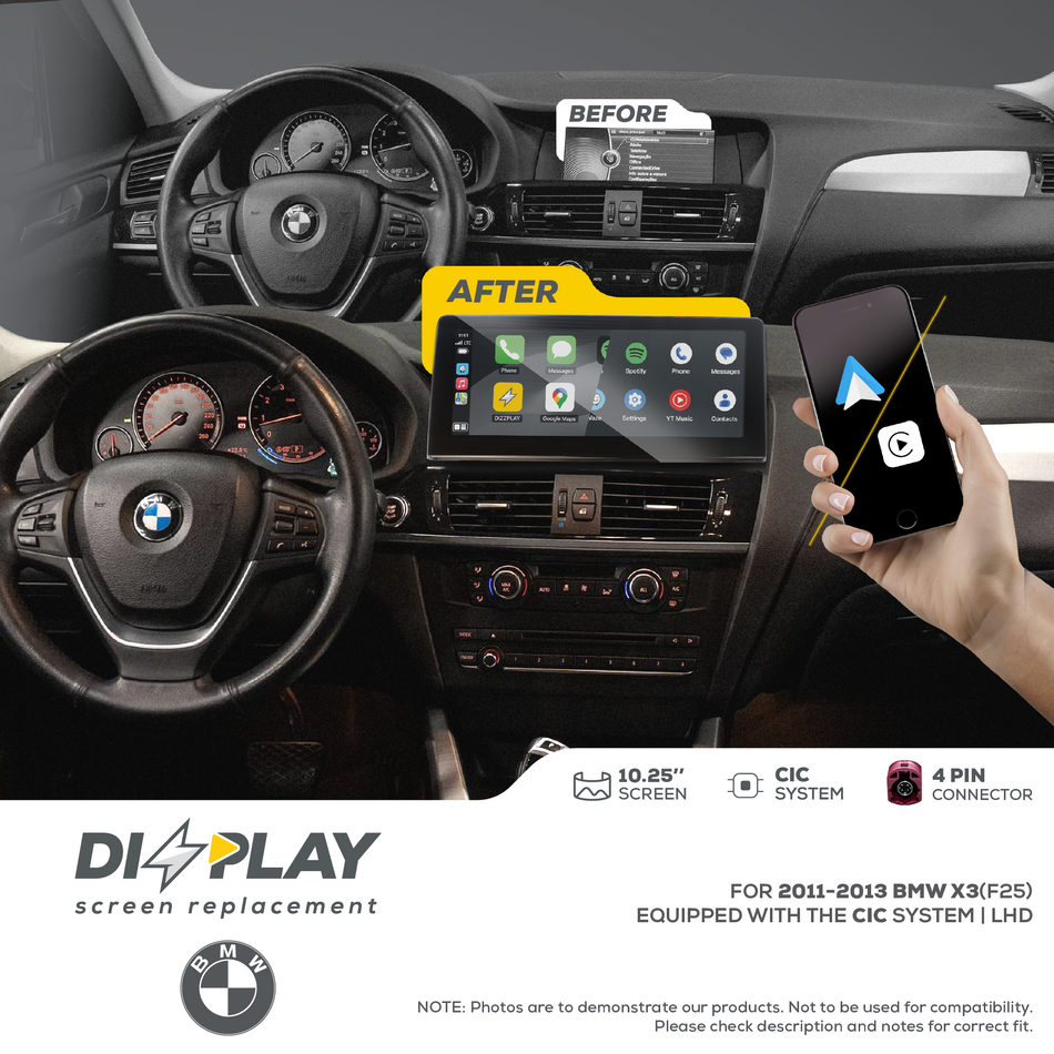 ZZ2 DZZ-CIC-X3-F25-10-LHD, 10,25" skjerm med trådløs CarPlay