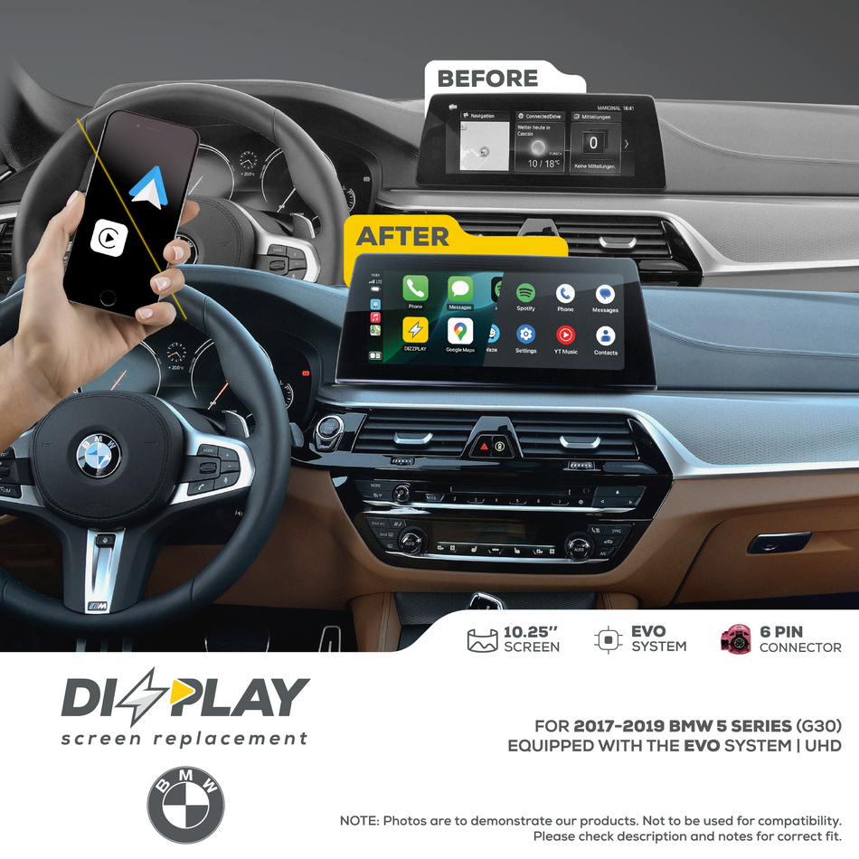 ZZ2 DZZ-EVO-5S-G30-10-UHD, 10,25" skjerm med trådløs CarPlay