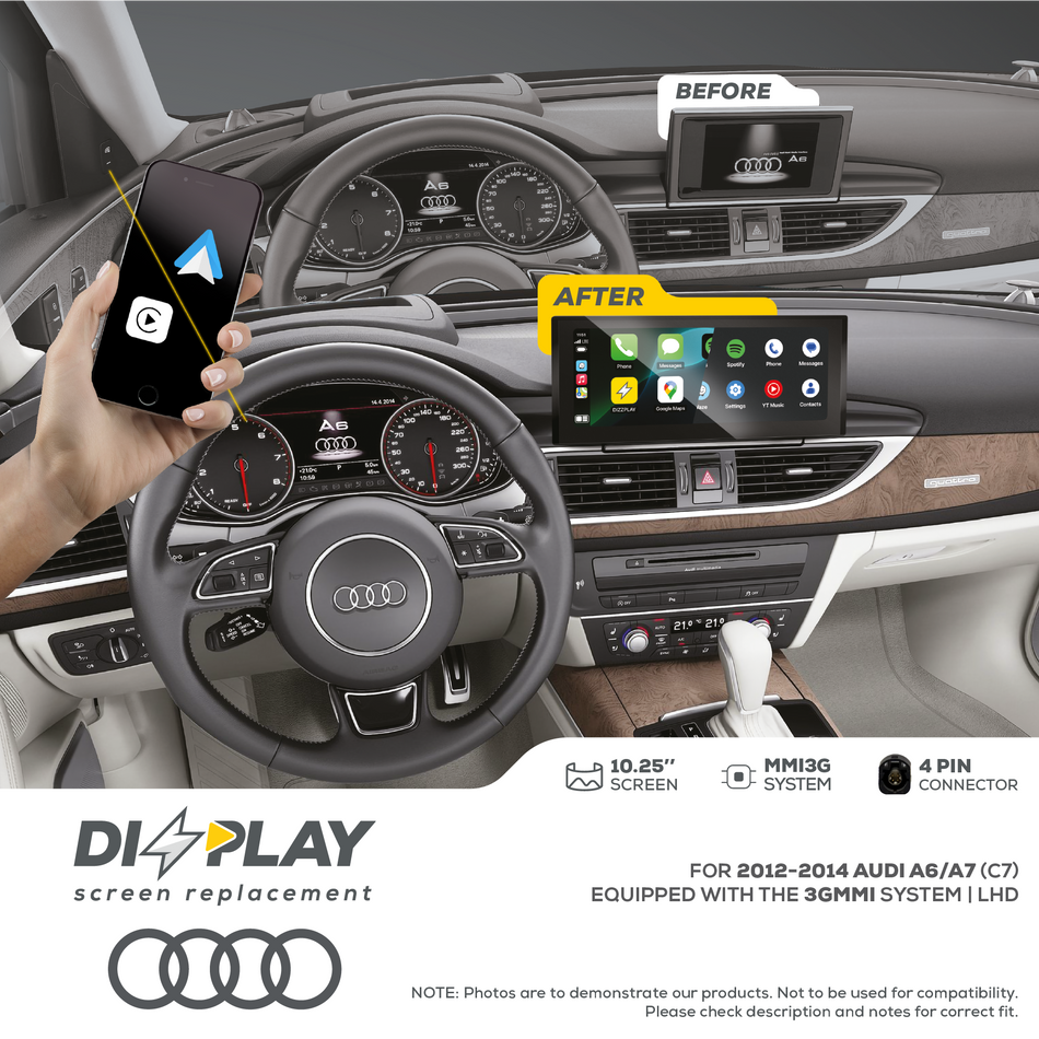 ZZ2 DZZ-MMI3G-A6-C7-10-LHD, 10,25" skjerm med CarPlay