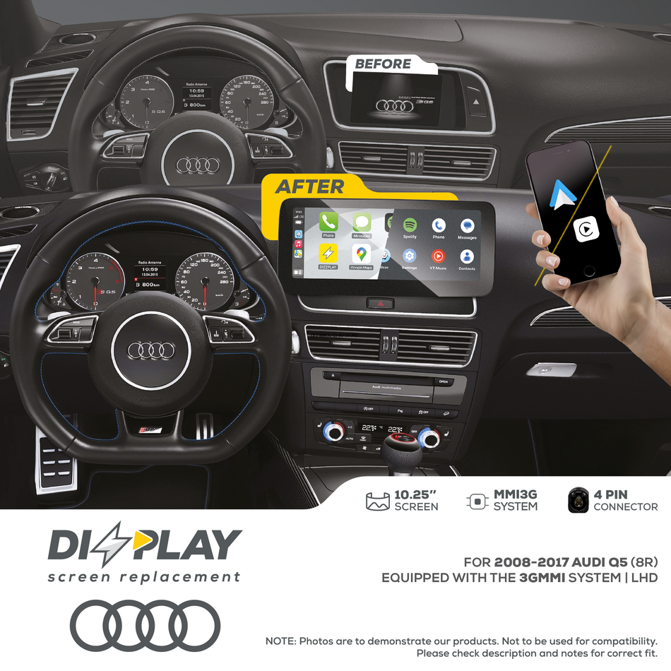 ZZ2 DZZ-MMI3G-Q5-8R-10-LHD, 10,25" skjerm, trådløs CarPlay