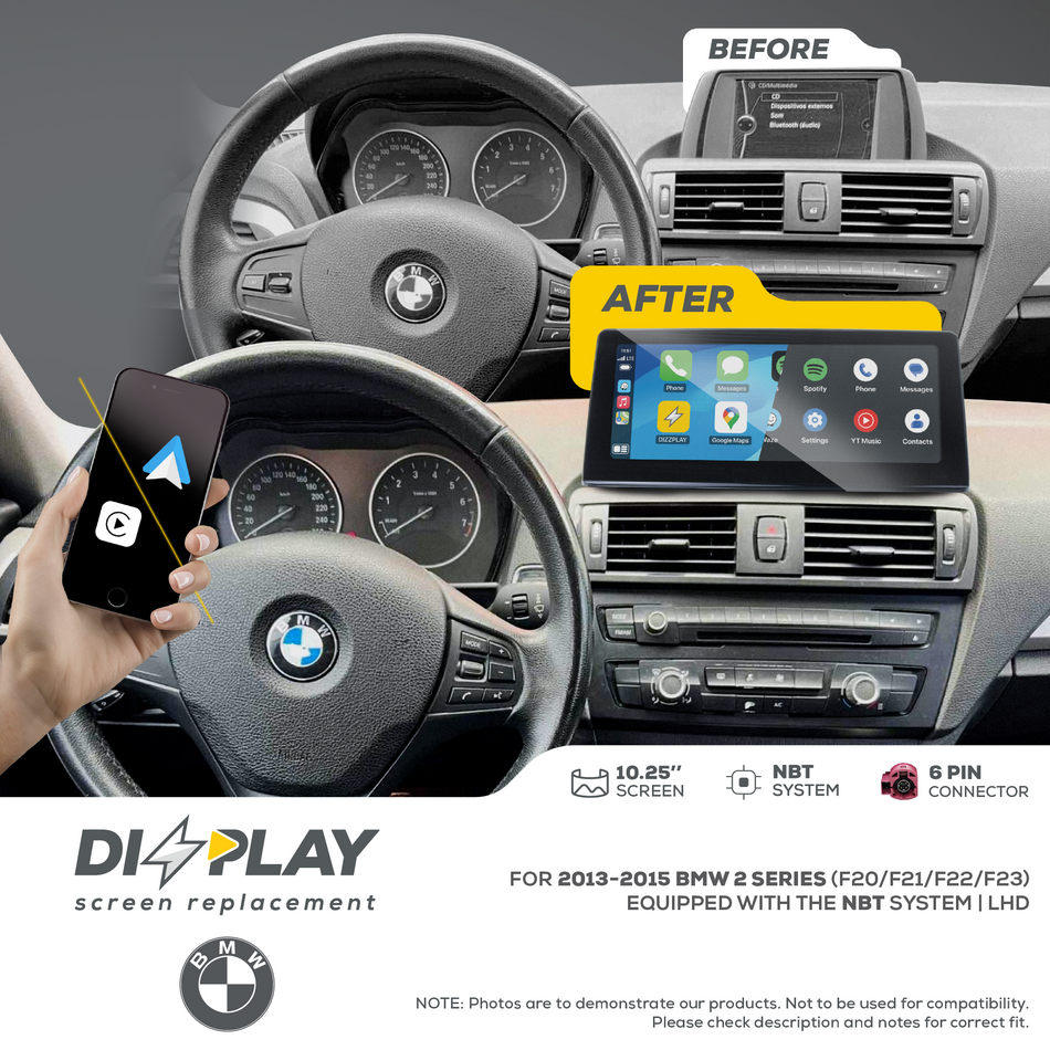 ZZ2 DZZ-NBT-1S-2S-F20-F22-10-LHD, 10,25" skjerm med trådløs CarPlay