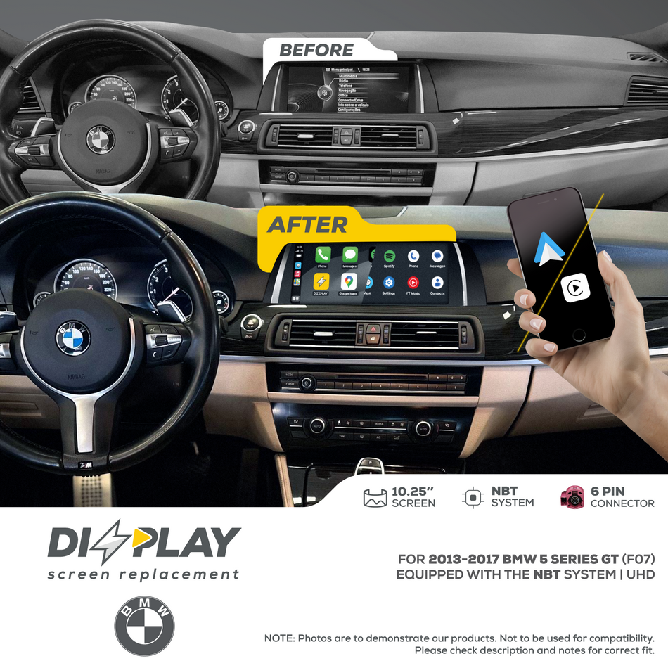 ZZ2 DZZ-NBT-5SGT-F07-10-UHD, 10,25" skjerm med trådløs CarPlay og Android Auto