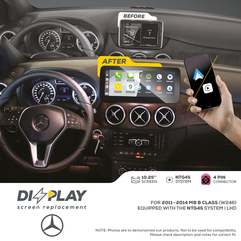ZZ2 DZZ-NTG45-B-W246-10-LHD, 10,25" skjerm med trådløs CarPlay og Android Auto