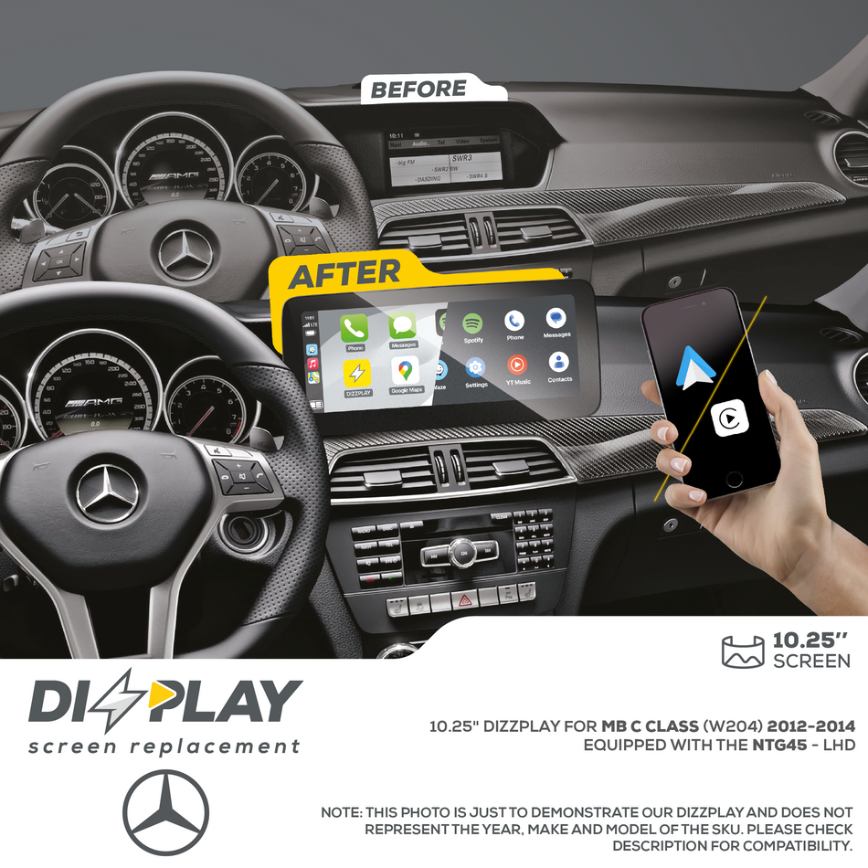 ZZ2 DZZ-NTG45-C-W204-10-LHD, 10,25" skjerm med CarPlay