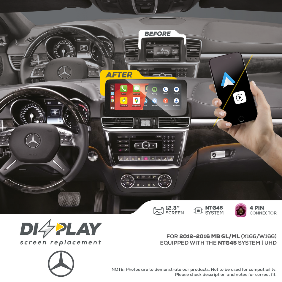 ZZ2 DZZ-NTG45-GL-ML-XW166-12-UHD, 12,3" skjerm med CarPlay