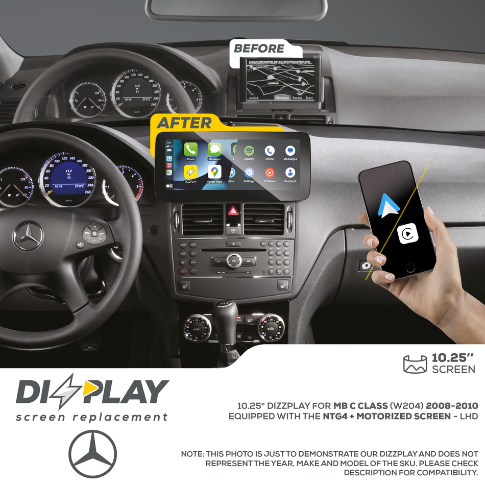 ZZ2 DZZ-NTG4MS-C-W204-10-LHD, 10,25" skjerm med CarPlay