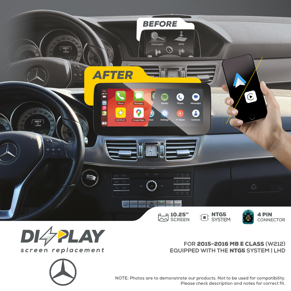 ZZ2 DZZ-NTG5-E-W212-10-LHD, 10,25" skjerm, trådløs CarPlay