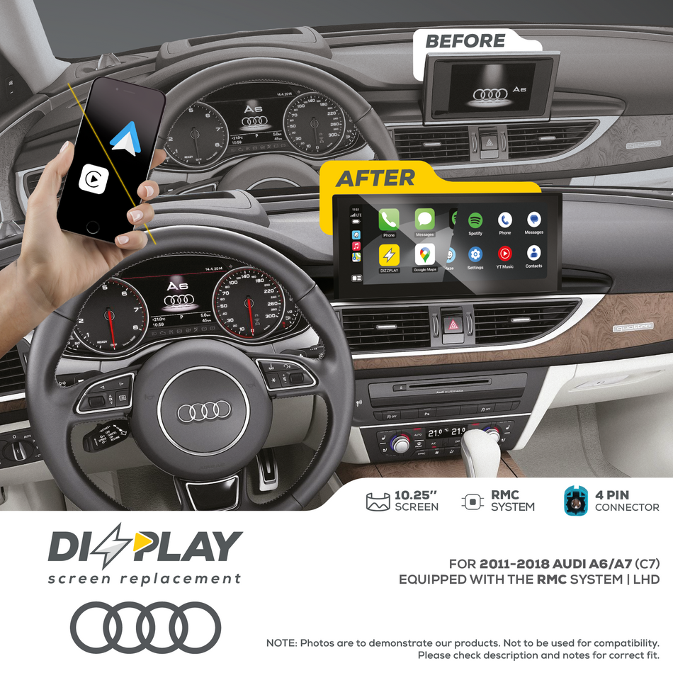 ZZ2 DZZ-RMC-A6-C7-10-LHD, 10,25" skjerm med trådløs CarPlay