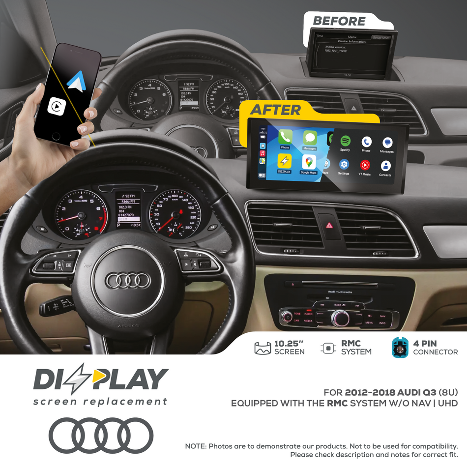 ZZ2 DZZ-RMC-Q3-8U-10-UHD, 10,25" skjerm med trådløs CarPlay