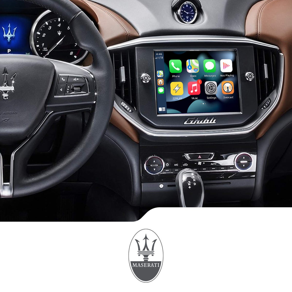 ZZ2 IT2-MAS-QTG, trådløs CarPlay og Android Auto adapter, Maserati Quattroporte og Ghibli 2014-2016