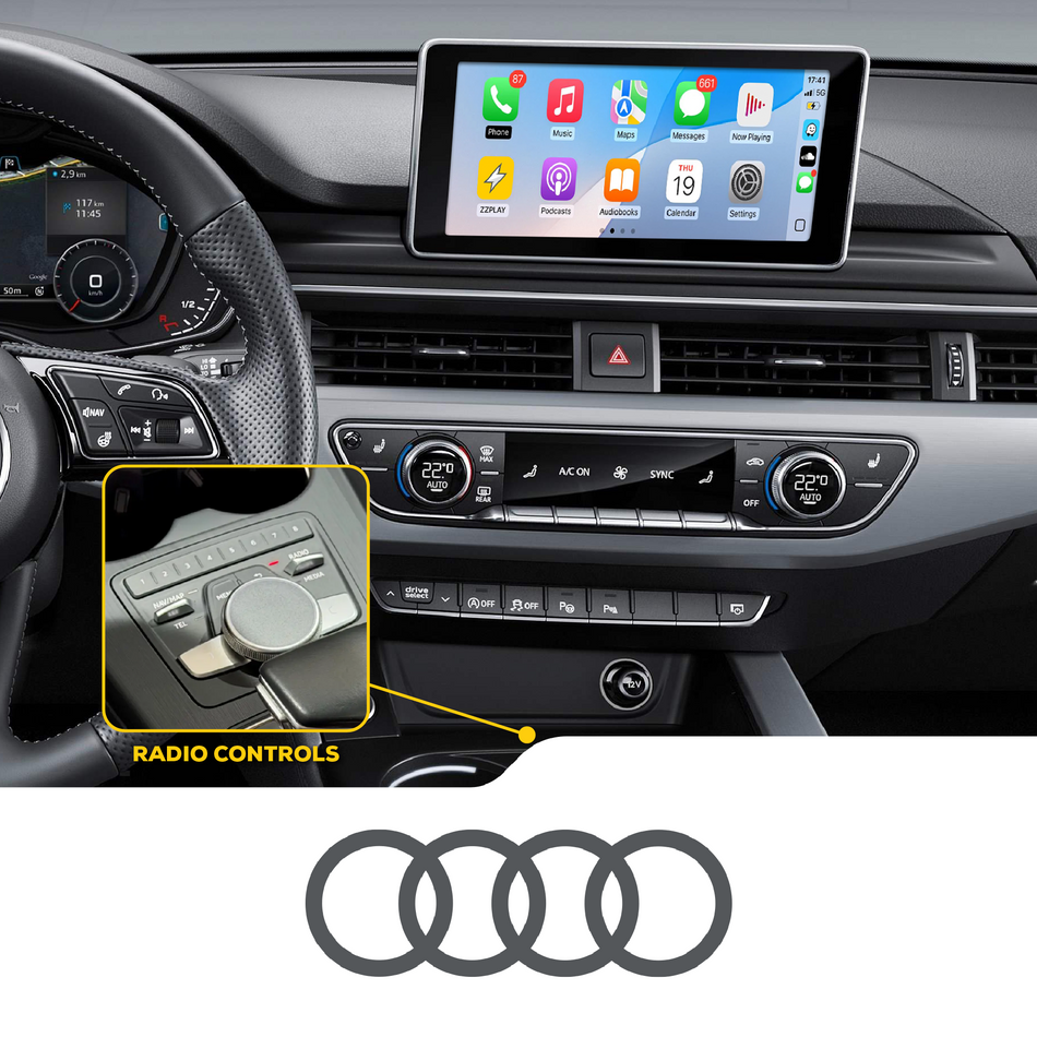 ZZ2 ITB-MIB2-83, trådløs CarPlay og Android Auto adapter, Audi med MIB2 STD og 8,3" skjerm