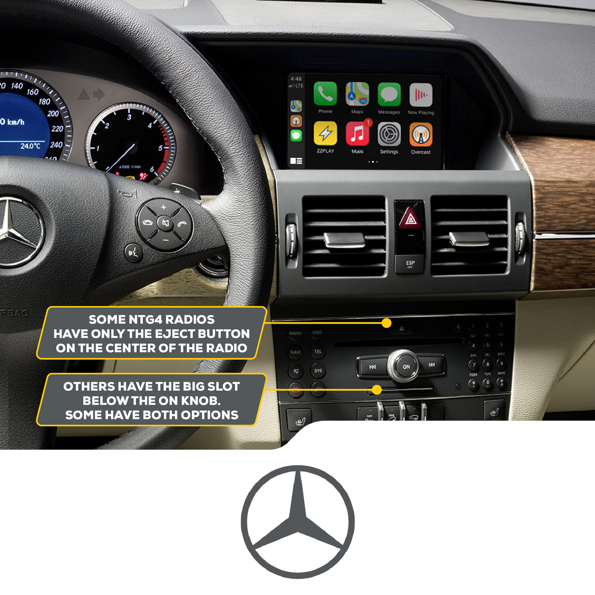 ZZ2 ITZ-NTG4-A, trådløs CarPlay og Android Auto adapter, Mercedes-Benz med NTG4 (Comand, Audio 20/Audio 50)