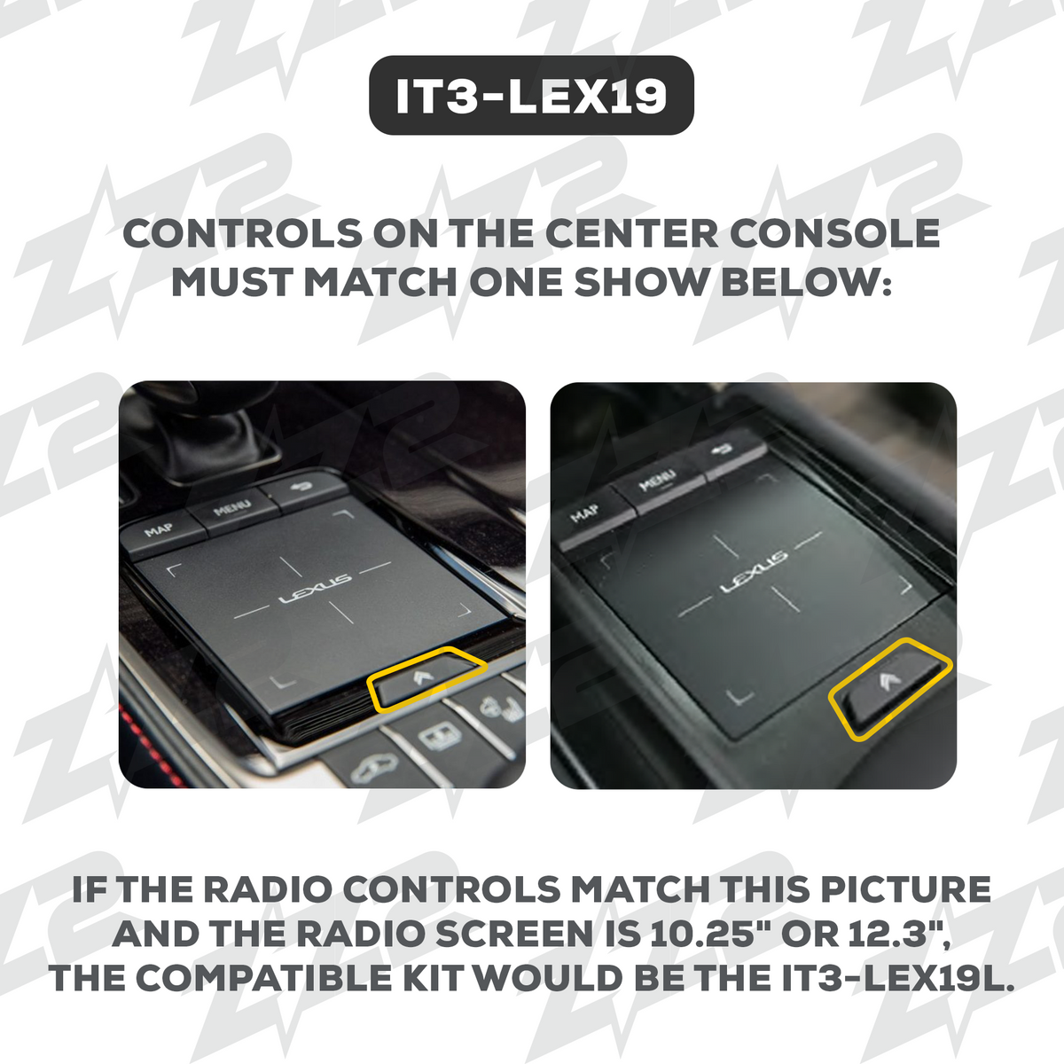 ZZ2 IT3-LEX19, trådløs CarPlay og Android Auto adapter, Lexus med stor touchpad og 7" eller 8" skjerm (bilde 3)