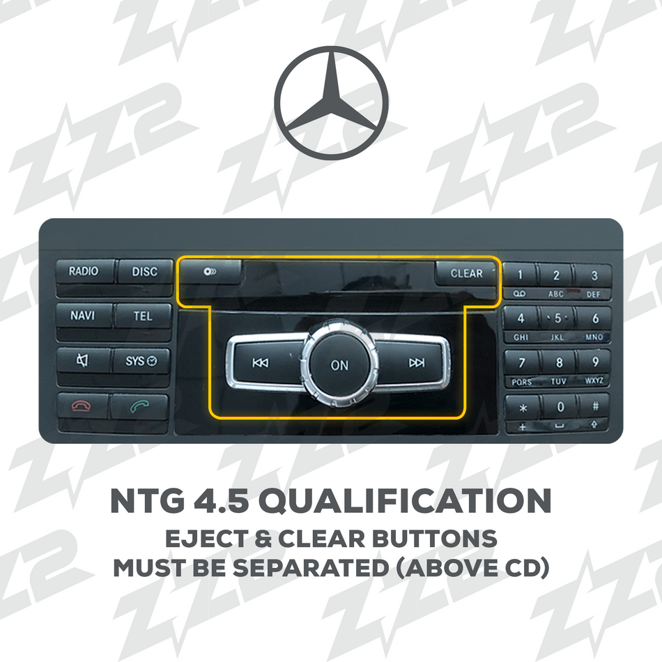 ZZ2 DZZ-NTG45-A-CLA-GLA-G-10-UHD, 10,25" skjerm med trådløs CarPlay og Android Auto