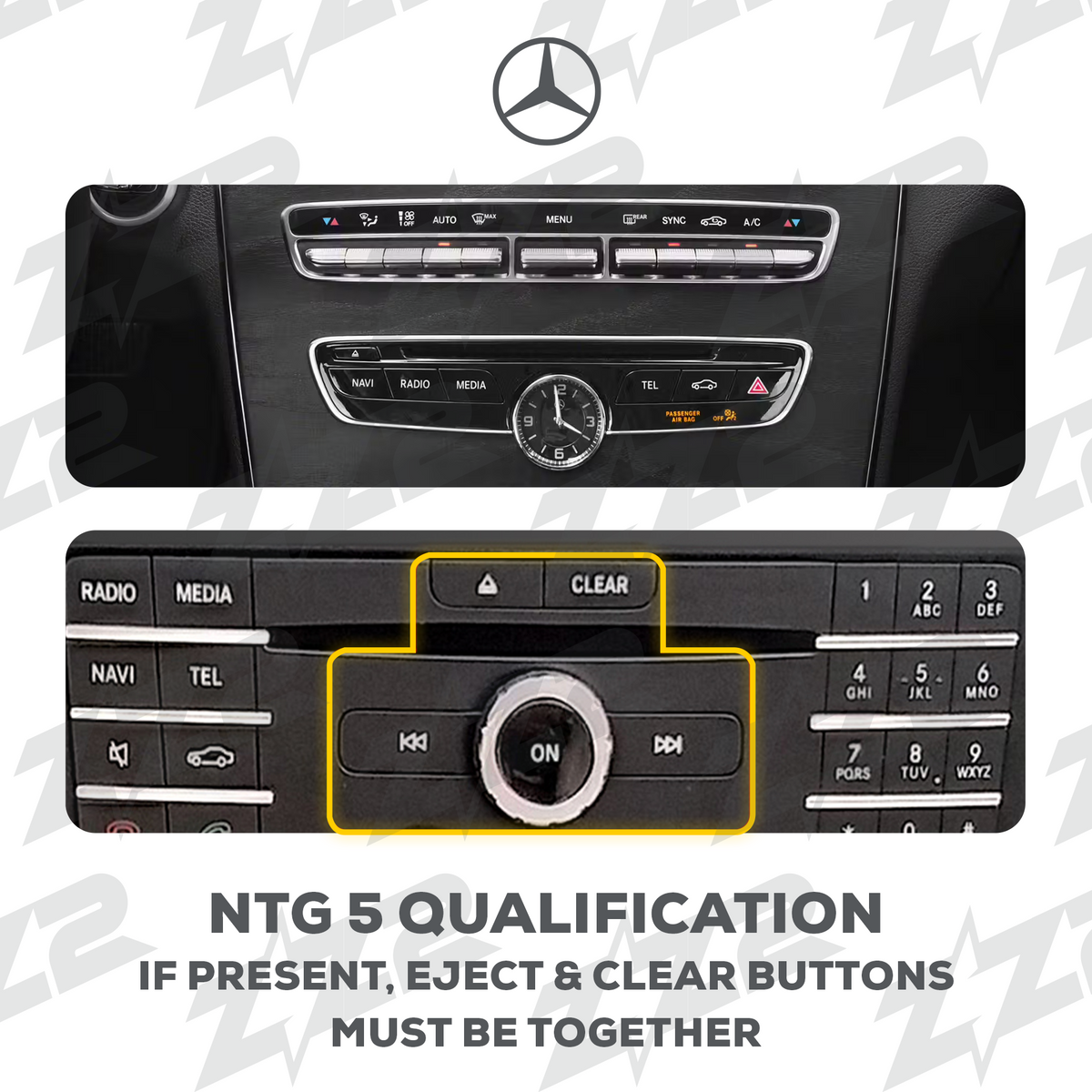ZZ2 DZZ-NTG5-E-W212-10-LHD, 10,25" skjerm, trådløs CarPlay, Mercedes E-klasse W212 fra 2016 med NTG5, venstrestyrt (bilde 2)