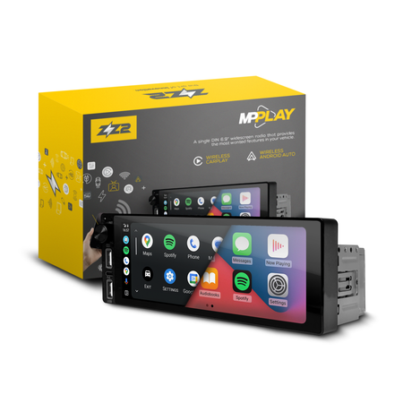 ZZ2 MPPLAY, 1DIN bilspiller med trådløs CarPlay/Android Auto