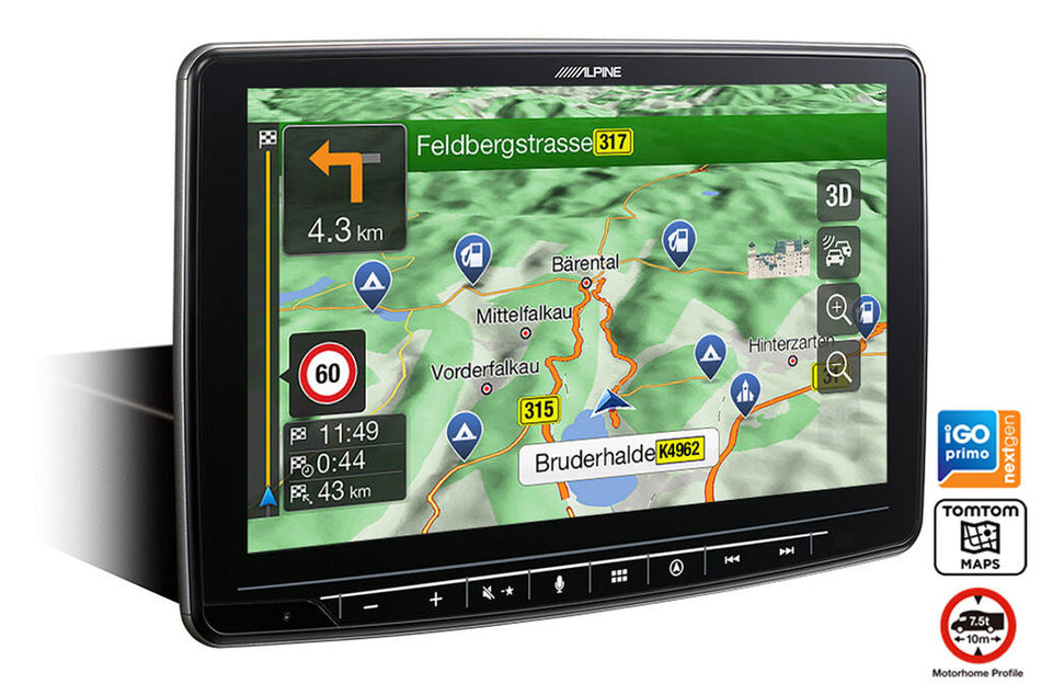 Alpine INE-F904DC TRUCK navigasjon enhet