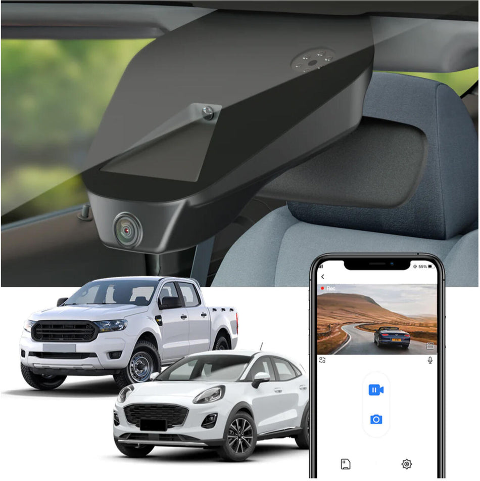 FITCAMX Integrert 4K Dashcam (foran+bak)