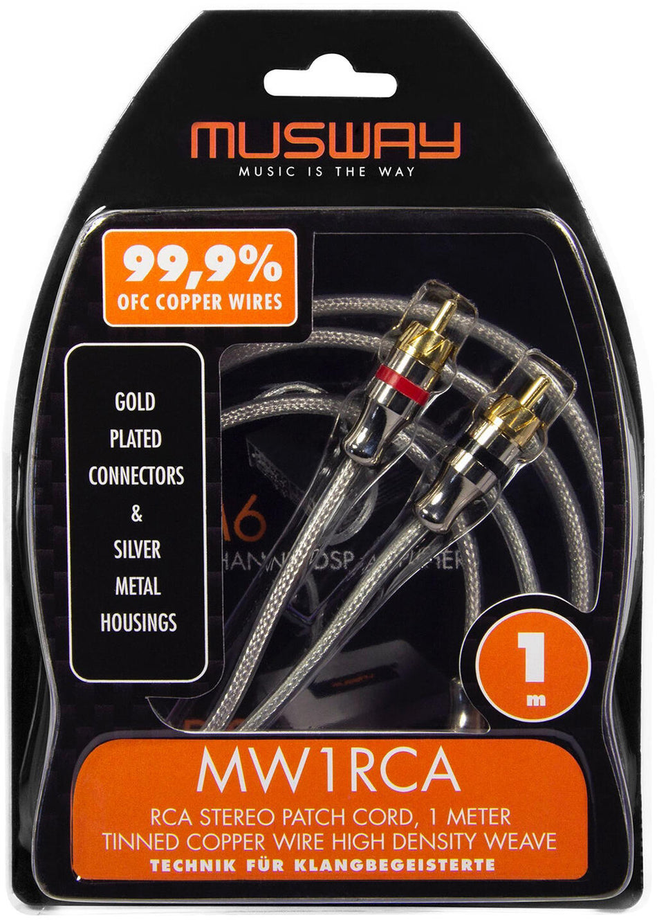 Musway RCA signalkabel, 1 Meter