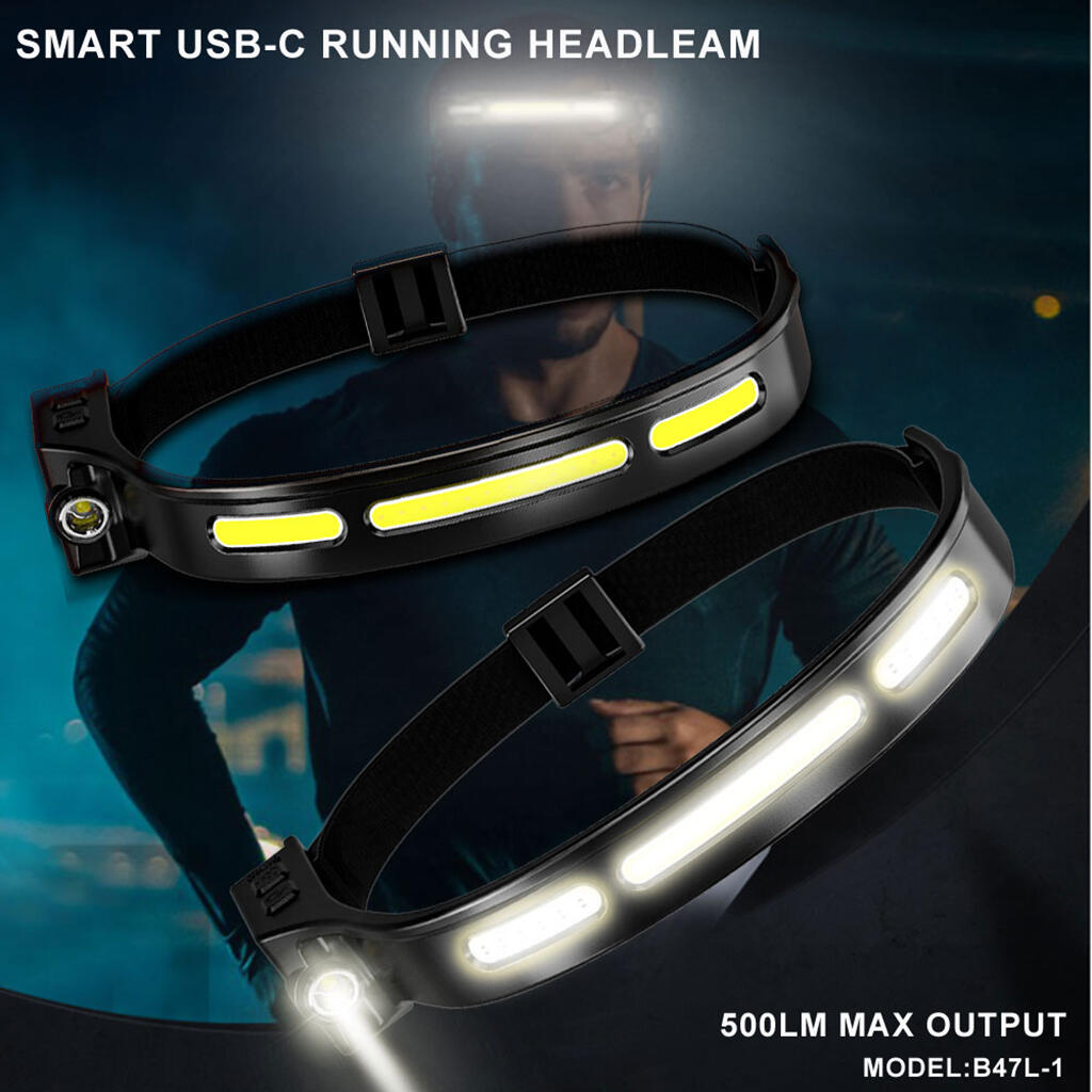 a man wearing a headlamp