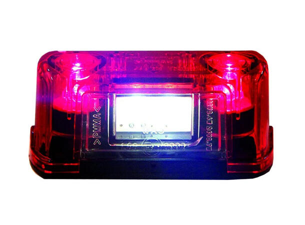 Strands Nummerskiltlys rødt glass