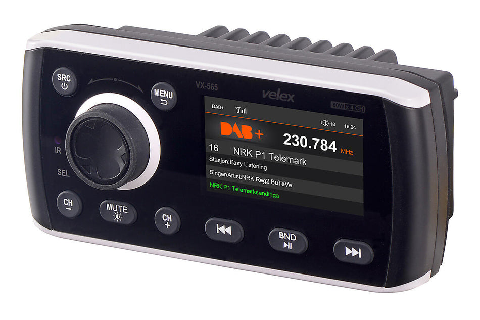VELEX VX565D - Marine radio m/DAB (IPX6) 