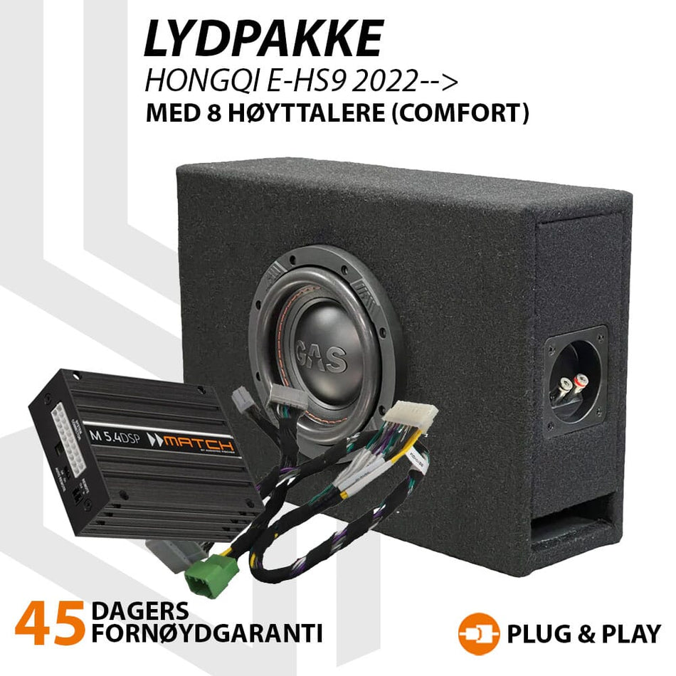 Match lydoppgraderingspakke Hongqi E-HS9 - 8 høyttalere