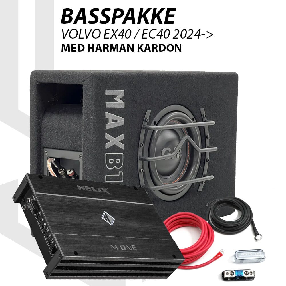 Basspakke Volvo EX40 / EC40 2024 og nyere, Basspakke spesialtilpasset Volvo EX40 / EC40 2024 og nyere med Harman Kardon