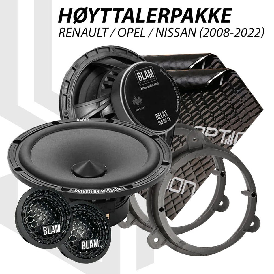 BLAM Relax høyttalerpakke Renault / Opel / Nissan
