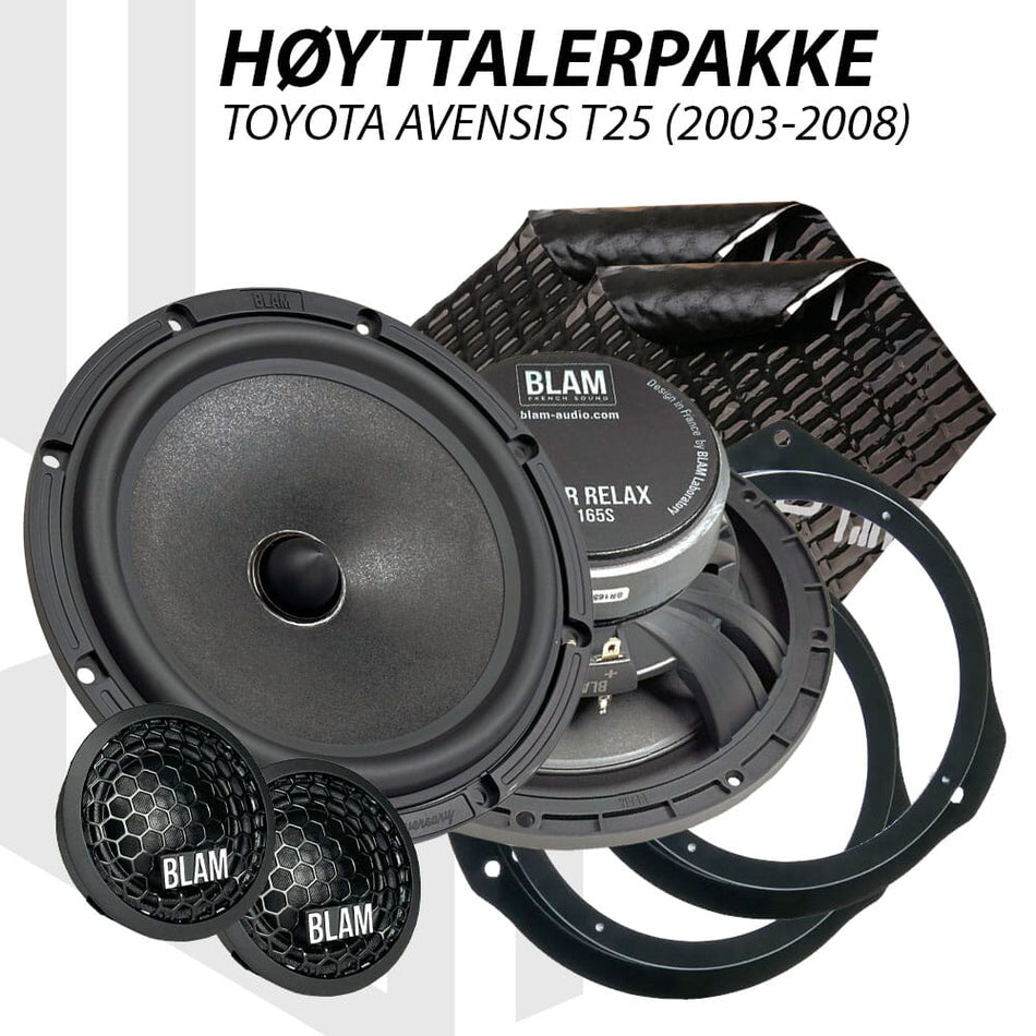 BLAM Relax høyttalerpakke Toyota Avensis T25
