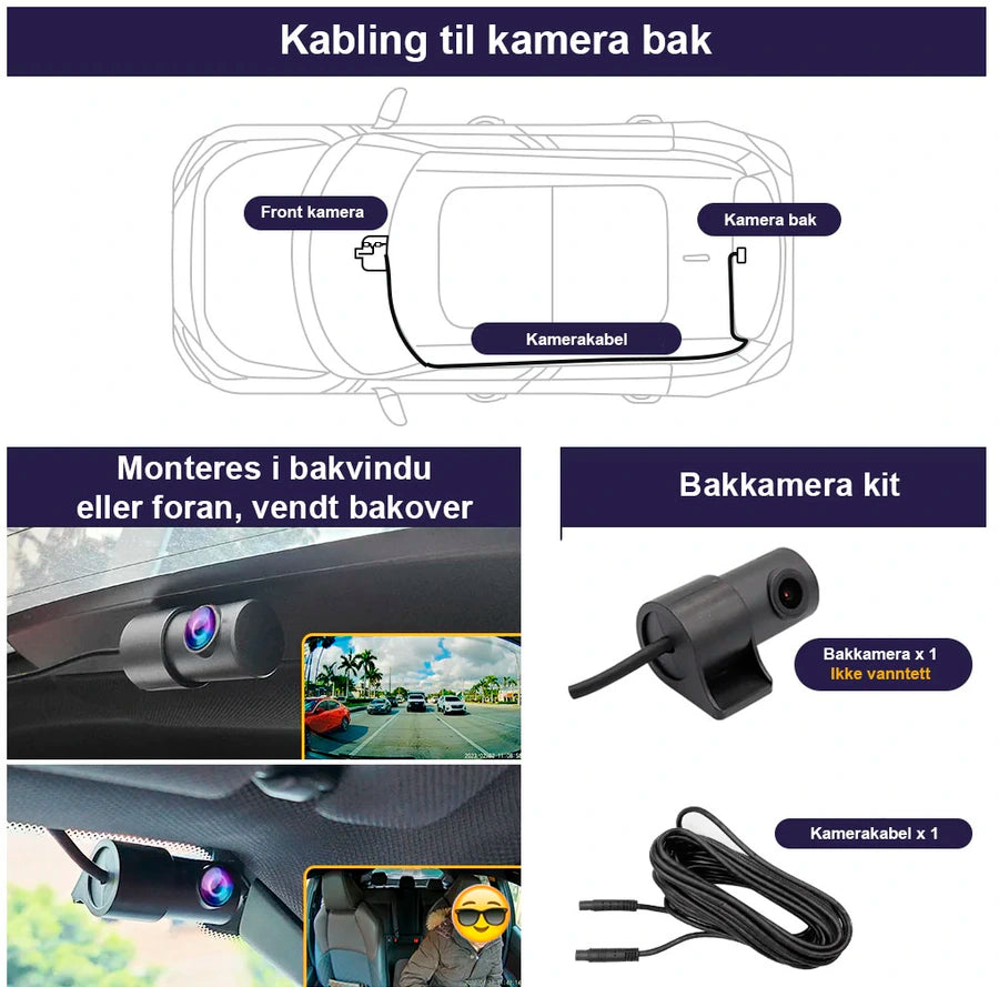 FITCAMX Integrert 4K Dashcam (foran+bak), BMW X3/X4 (2018 til 2022) (bilde 6)