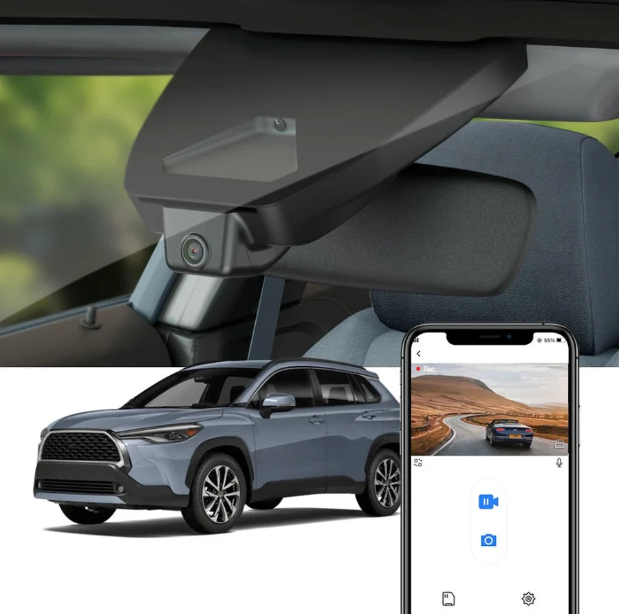FITCAMX Integrert 4K Dashcam (foran+bak), Toyota Corolla Cross (2022 til 2025)