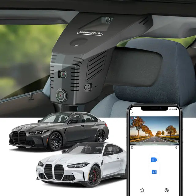 FitCamX 4K dashcam foran og bak for BMW