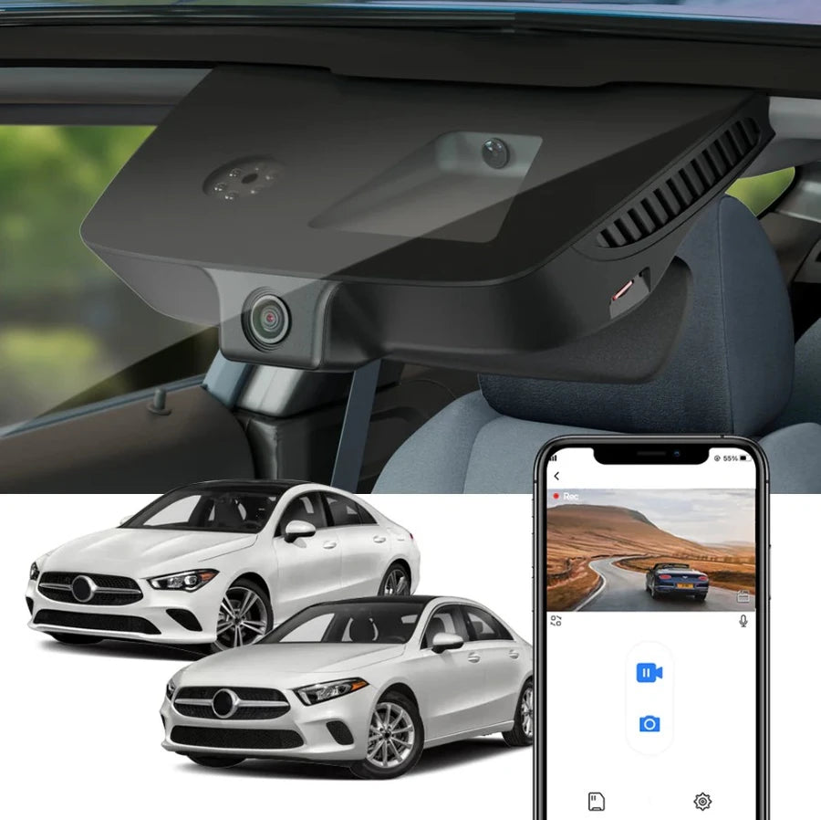 FITCAMX Integrert 4K Dashcam (foran+bak), MB A/CLA/GLA (2012 til 2023)