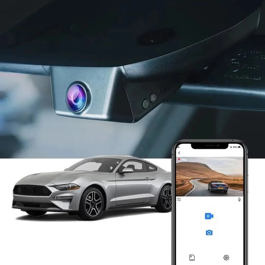 FITCAMX Integrert 4K Dashcam (foran), Ford Mustang (2015 til 2023)