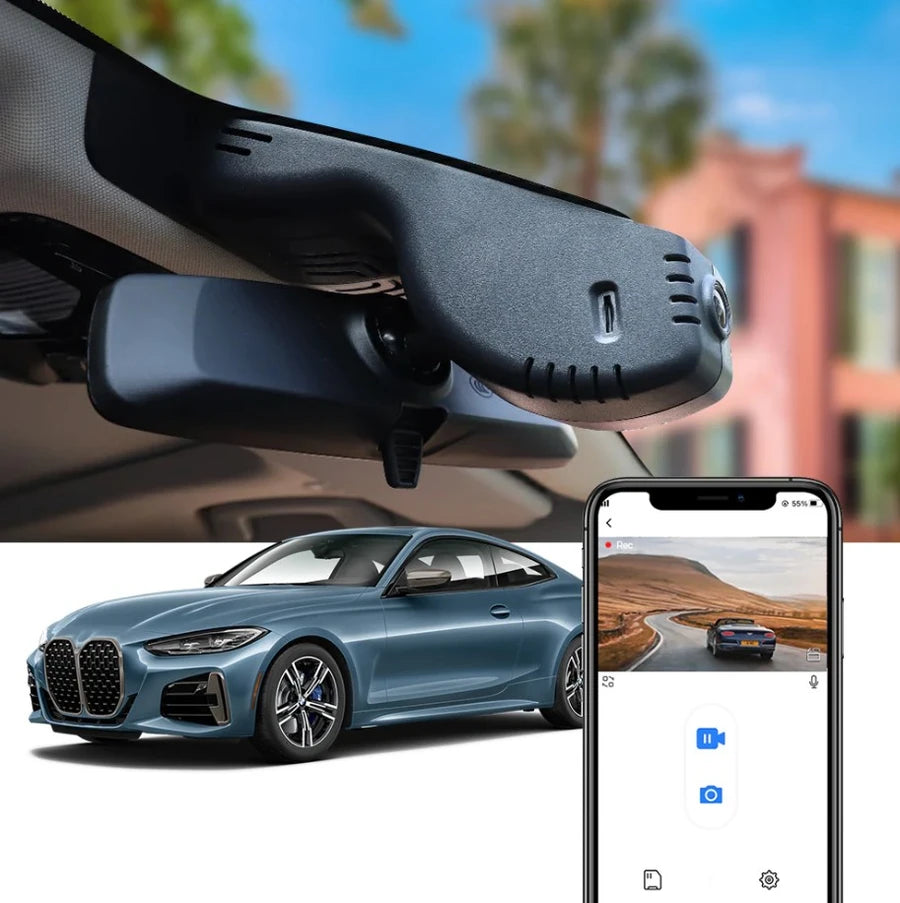 FITCAMX Integrert 4K Dashcam (foran+bak), BMW (2020 og nyere)