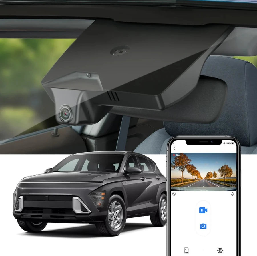 FITCAMX Integrert 4K Dashcam (foran), Hyundai Kona 2024 og nyere