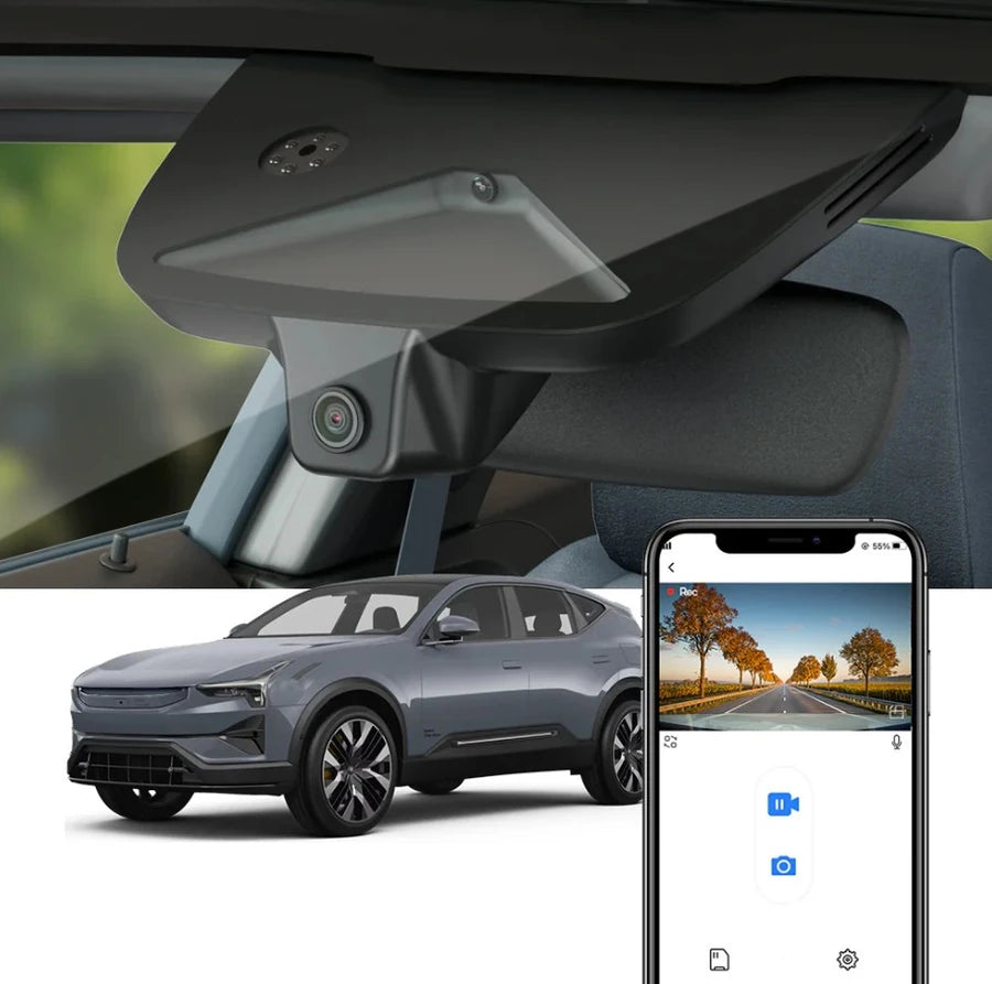 FITCAMX Integrert 4K Dashcam (foran+bak), Polestar 3 (2024 til 2025)